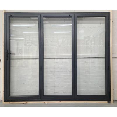 Anthracite Aluminum Trifold Door Set 2487mm wide x 2086 heig...